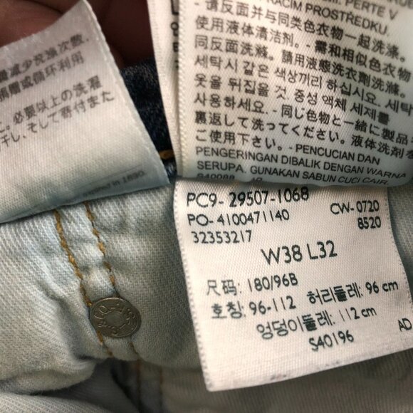 Levi's Mens Jeans Size 38x32 502 Slim Straight Classic Casual Blue Denim Pockets - Picture 9 of 13